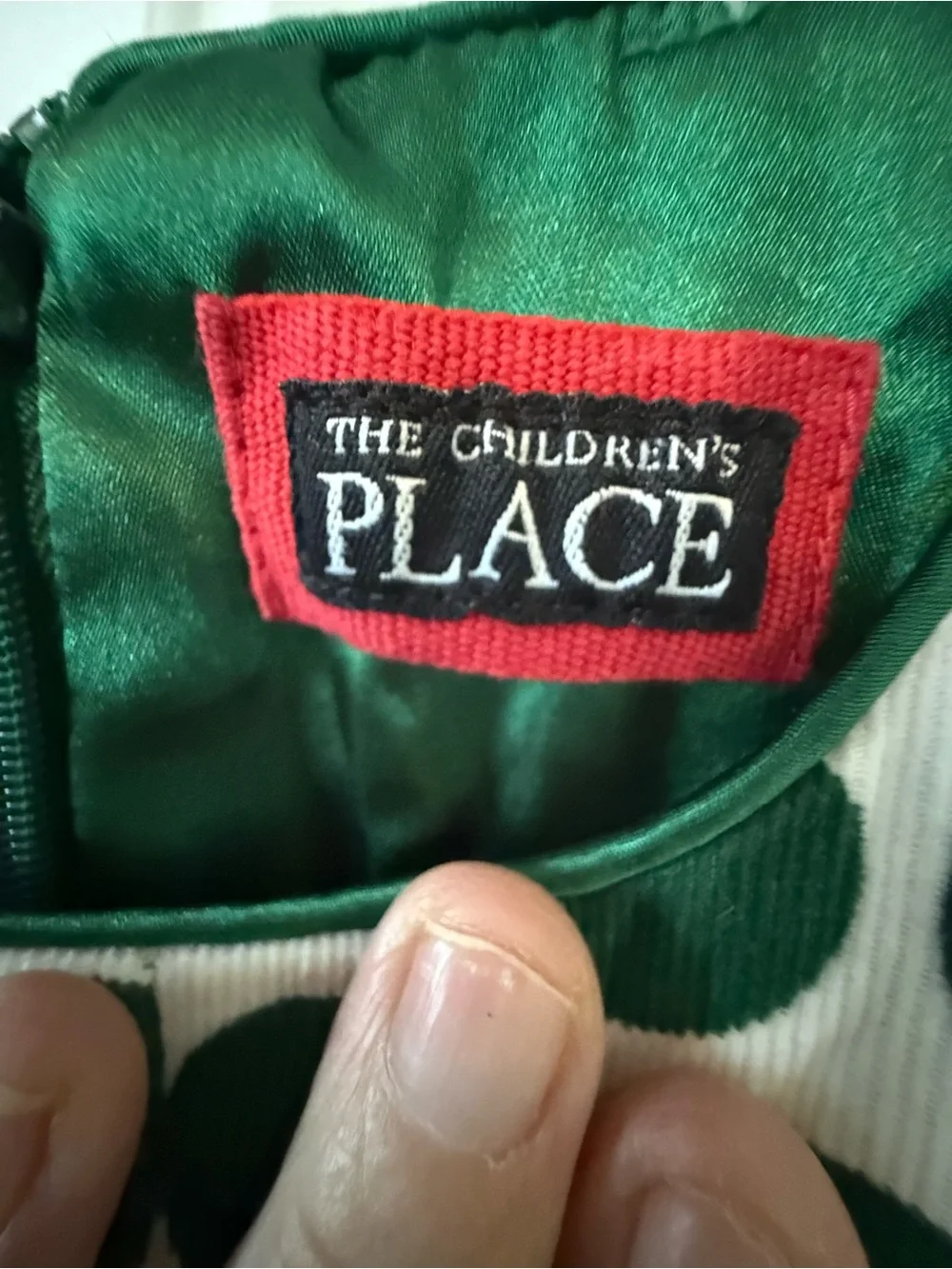 The Children's Place Green and White Polka Dot Sleeveless Dress